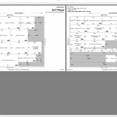 Print actual cutting diagram